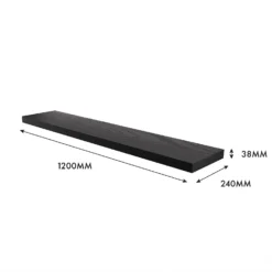 Flexi Storage Decorative Shelving Floating Shelf Black Oak 1200x38x240mm -Home Furniture 12889901 1154976219149113