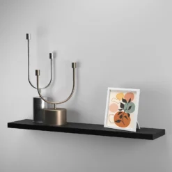 Flexi Storage Decorative Shelving Floating Shelf Black Oak 1200x38x240mm -Home Furniture 12889901 1714867914537906