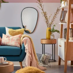 House Beautiful Diamond Ceramic Vase - Ochre -Home Furniture 12891368 1444858801013700