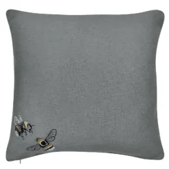 None Embroidered Bee Cushion - 43x43cm