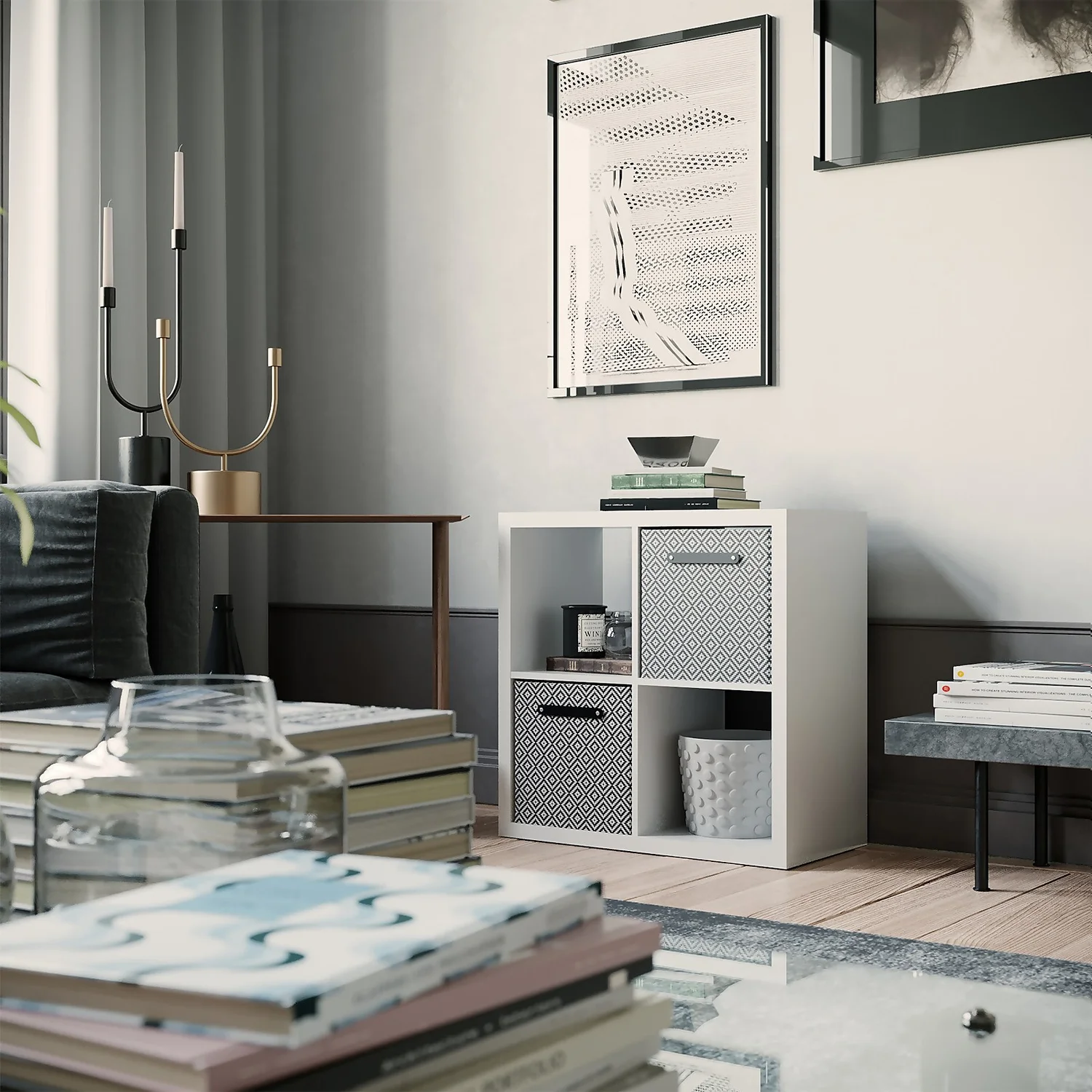 Clever Cube Patterned Fabric Insert - Grey Jacquard 4 Clever Cube Patterned Fabric Insert - Grey Jacquard - Image 2