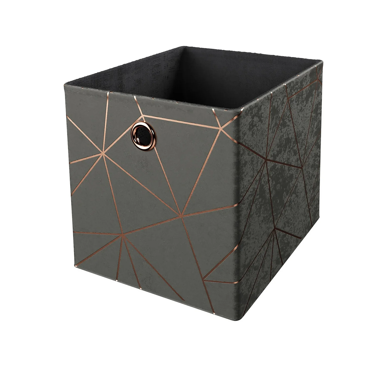 Clever Cube Velvet Geometric Insert - Grey & Rose Gold 3 Clever Cube Velvet Geometric Insert - Grey & Rose Gold