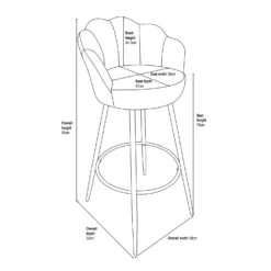 Sophia Bar Stool - Blush -Home Furniture 12937423 2015009657824251