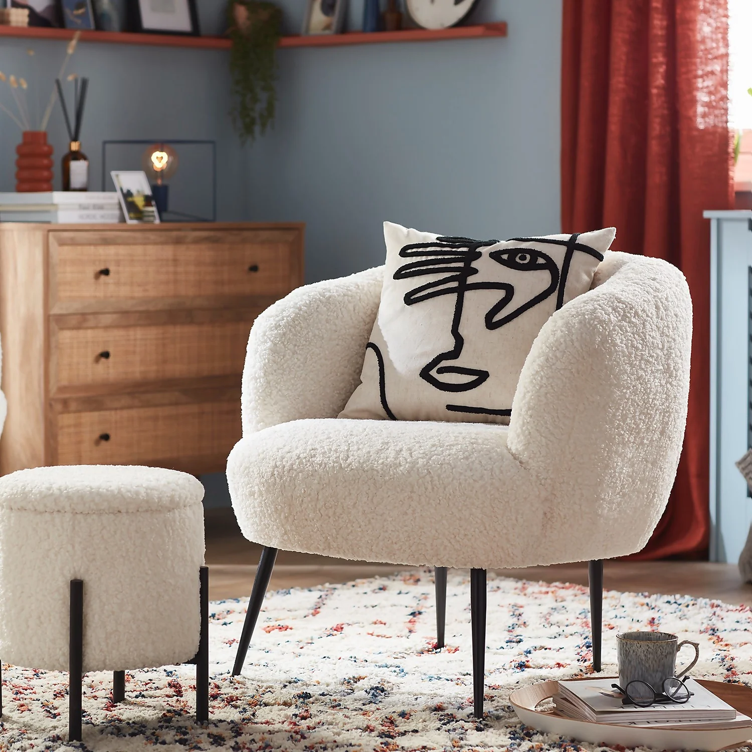 Abstract Face Cushion - 43x43cm 4 Abstract Face Cushion - 43x43cm - Image 2