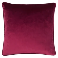 Cut Velvet Poppy Cushion - 45x45cm - Red -Home Furniture 12969631 1574900336034091