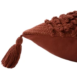 Knot Tassle Cushion - 45x45cm - Teracotta -Home Furniture 12969640 1444900336194909
