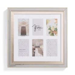 Bevelled Mirror Multi Frame Silver.