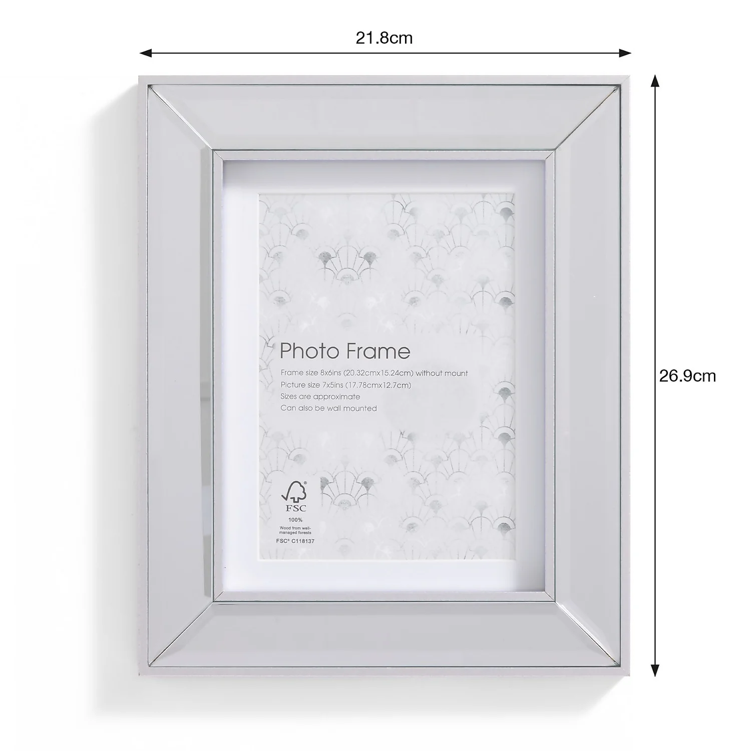 Bevelled Photo Frame 7x5 Silver. 7 Bevelled Photo Frame 7x5 Silver. - Image 5