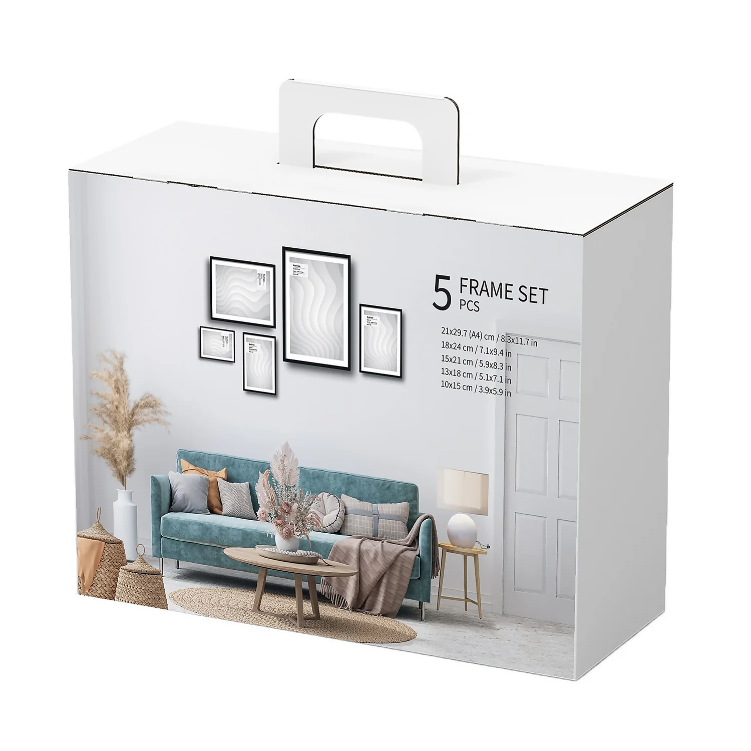 Aluminium Photo Frame - Set Of 5 - White 4 Aluminium Photo Frame - Set Of 5 - White - Image 2