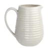 Crackle Effect Ribbed Jug - White -Home Furniture 13036255 1434894568102370