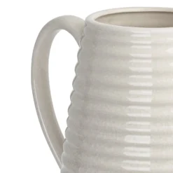 Crackle Effect Ribbed Jug - White -Home Furniture 13036255 3084894568186826