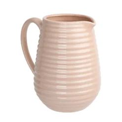 Crackle Effect Ribbed Jug - Blush -Home Furniture 13036266 1894894568147775