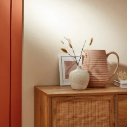 Crackle Effect Ribbed Jug - Blush -Home Furniture 13036266 2014894568123493