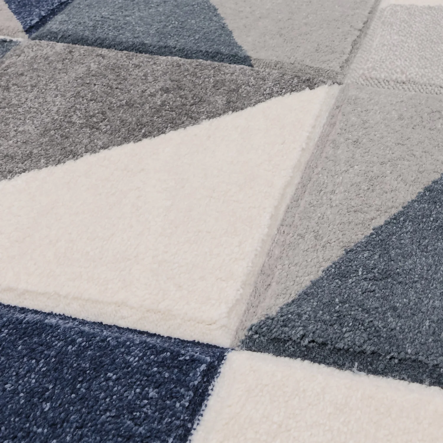 Carved Geo Rug - Denim - 120x170cm 6 Carved Geo Rug - Denim - 120x170cm - Image 4