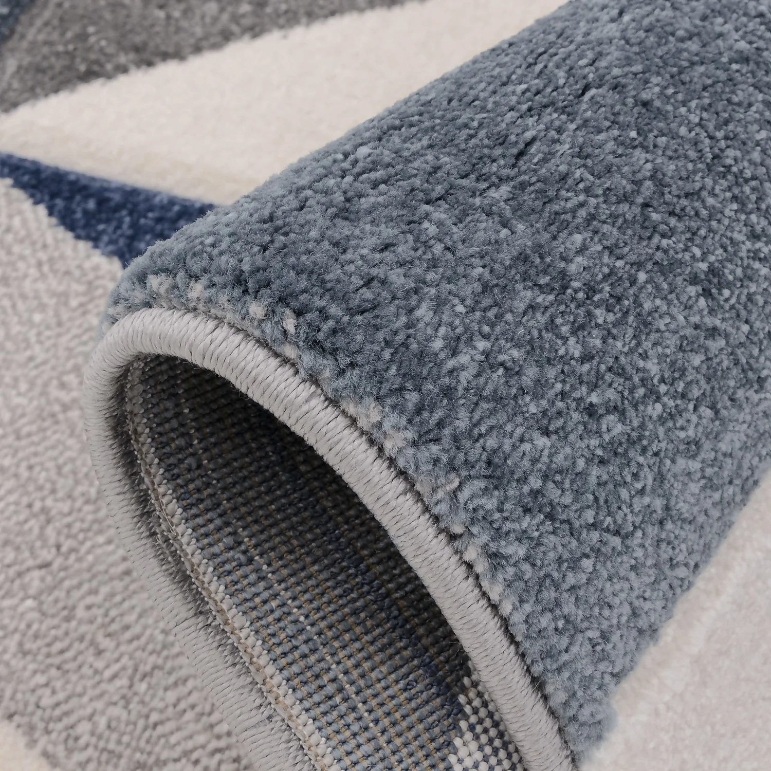 Carved Geo Rug - Denim - 120x170cm 5 Carved Geo Rug - Denim - 120x170cm - Image 3