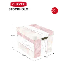 Curver Stockholm Mixed Marble Deco Storage Box - Pink & White 22L 11 Curver Stockholm Mixed Marble Deco Storage Box - Pink & White 22L -Home Furniture 13148481 2094896660314901