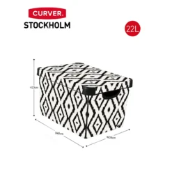 Curver Stockholm Aztec Deco Storage Box - Black & White 22L -Home Furniture 13148482 1594896660096351