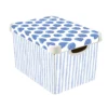Curver Stockholm Coastal Deco Storage Box - Blue & White - 22L -Home Furniture 13169627 8674898511659751