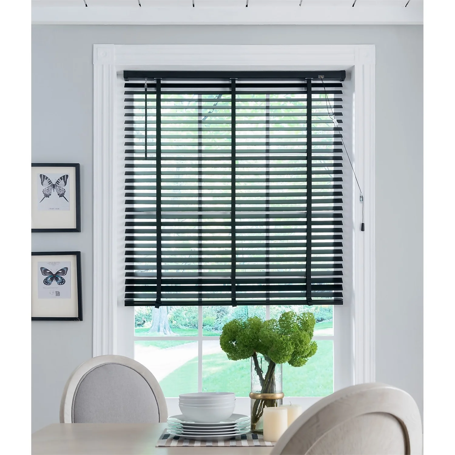 50mm Wood Venetian Blind - Black - 70x130cm 4 50mm Wood Venetian Blind - Black - 70x130cm - Image 2