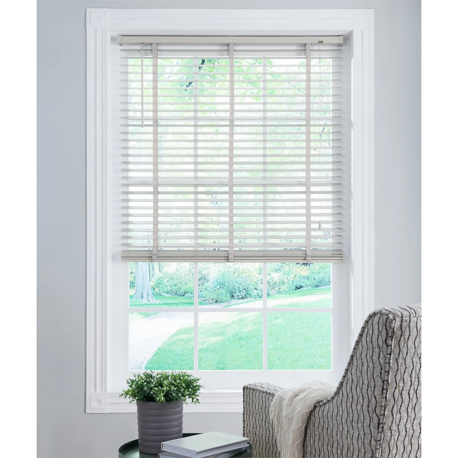 50mm Wood Venetian Blind - Grey - 180x160cm 4 50mm Wood Venetian Blind - Grey - 180x160cm - Image 2