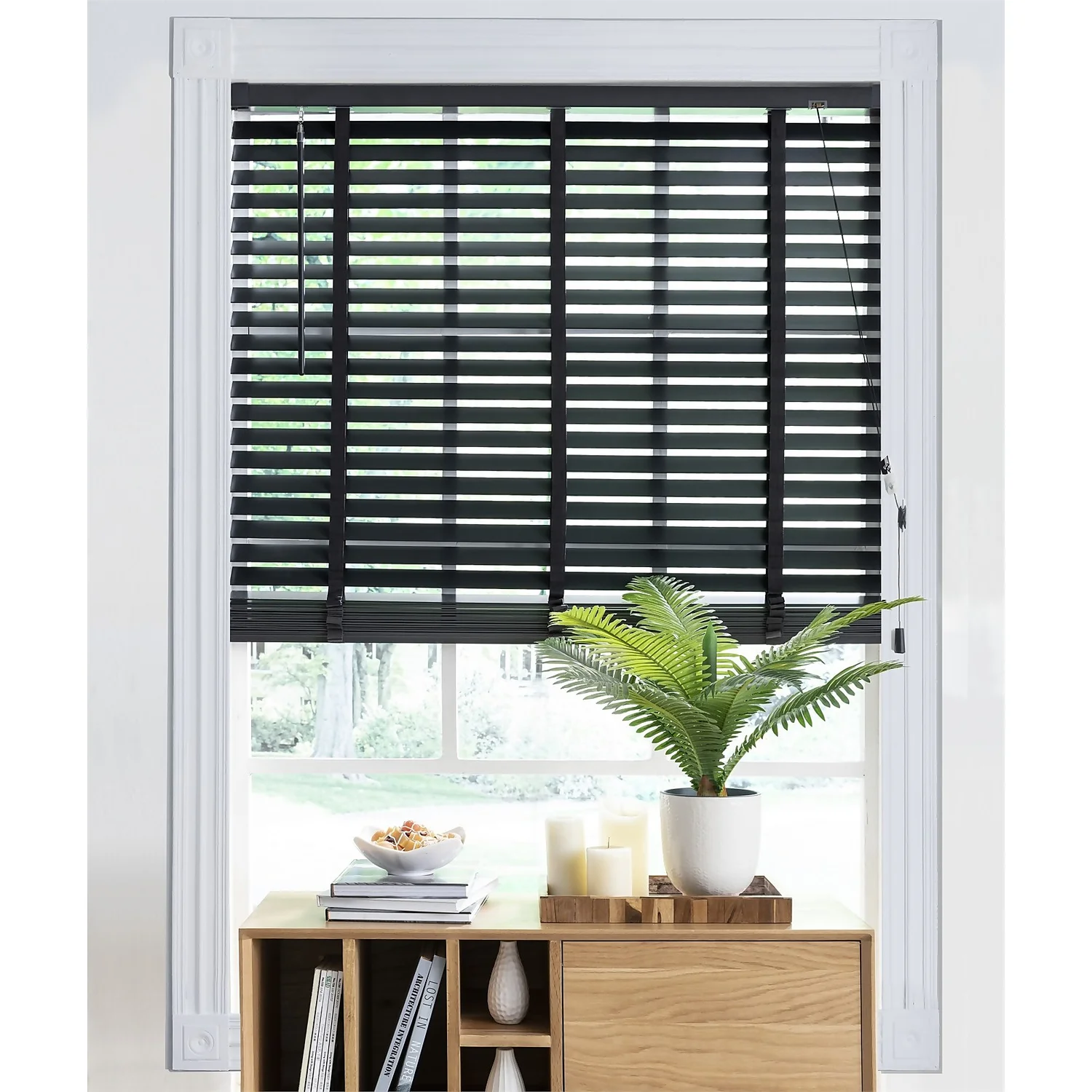50mm Wood Venetian Blind - Slate - 180x160cm 4 50mm Wood Venetian Blind - Slate - 180x160cm - Image 2