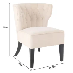 Sadie Velvet Accent Chair - Ivory -Home Furniture 13223762 1644927512217629