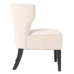 Sadie Velvet Accent Chair - Ivory -Home Furniture 13223762 1734927512058890