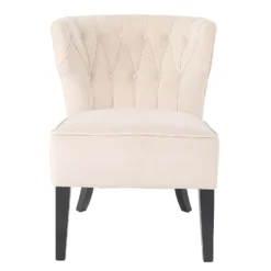 Sadie Velvet Accent Chair - Ivory -Home Furniture 13223762 2104927512026442
