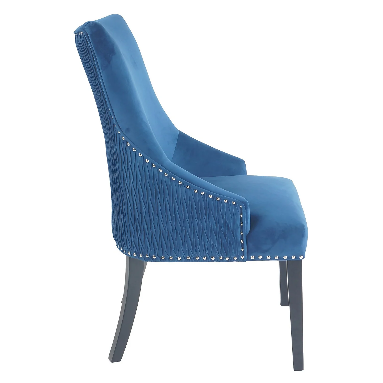 Annabelle Pleated Back Velvet Dining Chairs - Set Of 2 - Navy 7 Annabelle Pleated Back Velvet Dining Chairs - Set Of 2 - Navy - Image 5