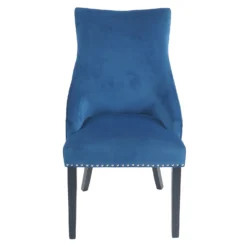 Annabelle Pleated Back Velvet Dining Chairs - Set Of 2 - Navy 13 Annabelle Pleated Back Velvet Dining Chairs - Set Of 2 - Navy -Home Furniture 13223766 2144926476902767