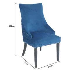 Annabelle Pleated Back Velvet Dining Chairs - Set Of 2 - Navy 17 Annabelle Pleated Back Velvet Dining Chairs - Set Of 2 - Navy -Home Furniture 13223766 6994926477174525