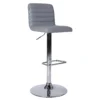 Chet Height Adjustable Faux Leather Bar Stool - Grey -Home Furniture 13223770 1564927306458165