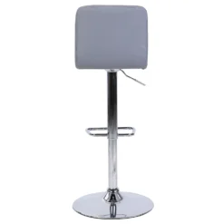 Chet Height Adjustable Faux Leather Bar Stool - Grey -Home Furniture 13223770 5794927306608099