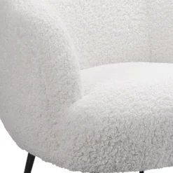 Tori Boucle Tub Chair - White -Home Furniture 13224150 2014919264590698
