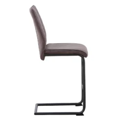 Skelby Faux Leather Bar Stool - Elephant Grey -Home Furniture 13244357 2784931414424762