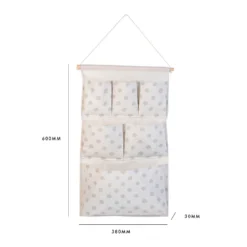 None Flexi Storage Kids 6 Pocket Hanging Organiser - White & Grey Polka Dot -Home Furniture 13277671 4594946440351293
