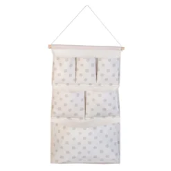 None Flexi Storage Kids 6 Pocket Hanging Organiser - White & Grey Polka Dot -Home Furniture 13277671 5944929069443841