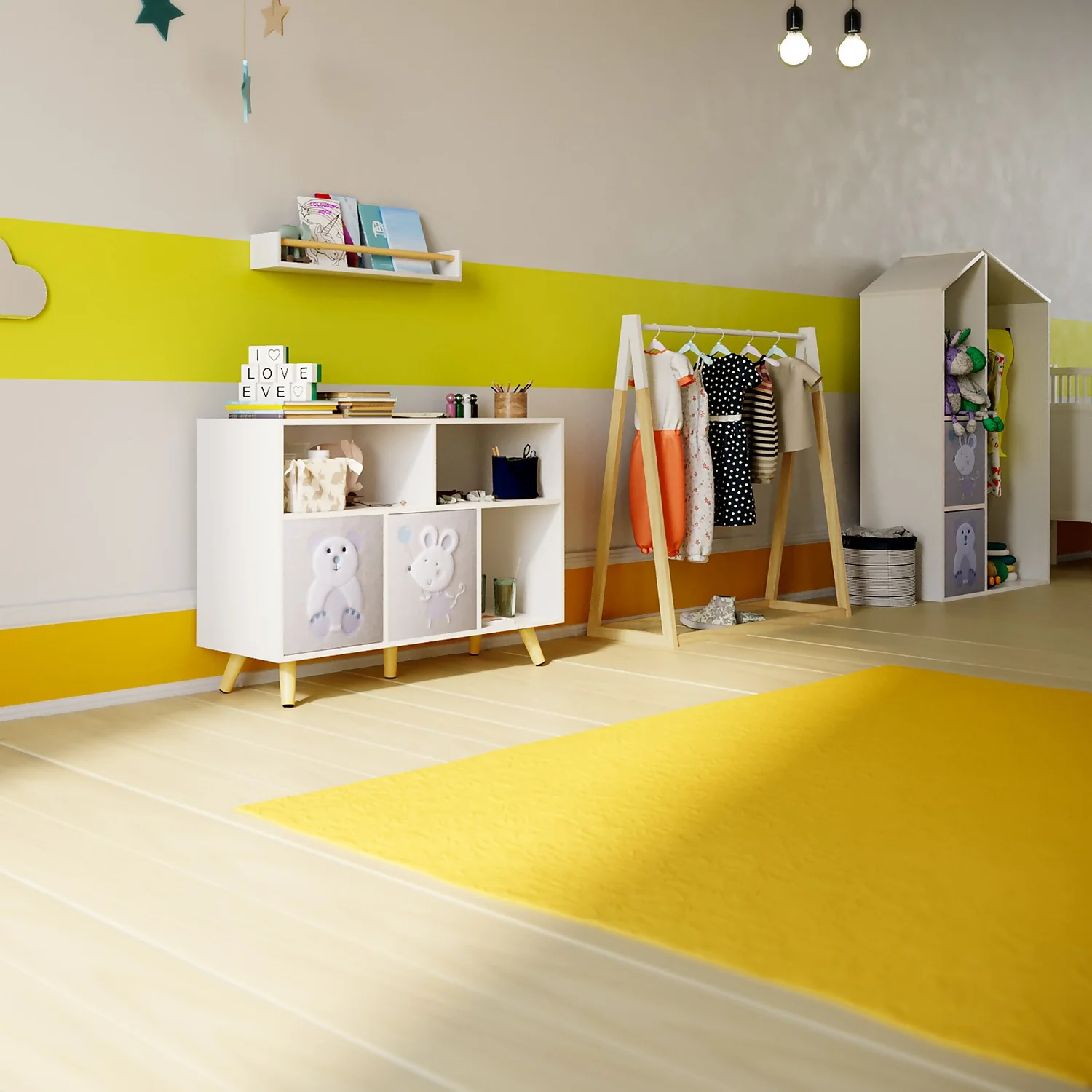 Kids Compact Storage Unit With Legs - White 6 Kids Compact Storage Unit With Legs - White - Image 4