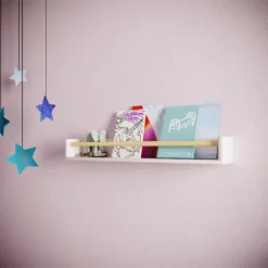 Kids Storage Rail Bookshelf - White & Natural -Home Furniture 13277681 1994928016518310