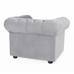Chesterfield Velvet Armchair - Silver -Home Furniture 13302342 2644961771184360