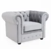 Chesterfield Velvet Armchair - Silver -Home Furniture 13302342 4195036616364149