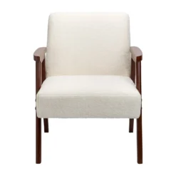 Alex Mid Century Boucle Armchair - Cream -Home Furniture 13514415 1164964543267289