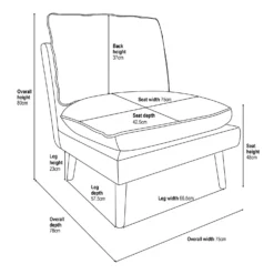 Pippa Pillow Accent Chair - Blue -Home Furniture 13514417 5275014368835176