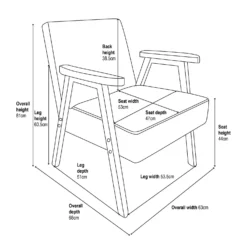 Alex Mid Century Armchair - Grey -Home Furniture 13514422 9925061732552474