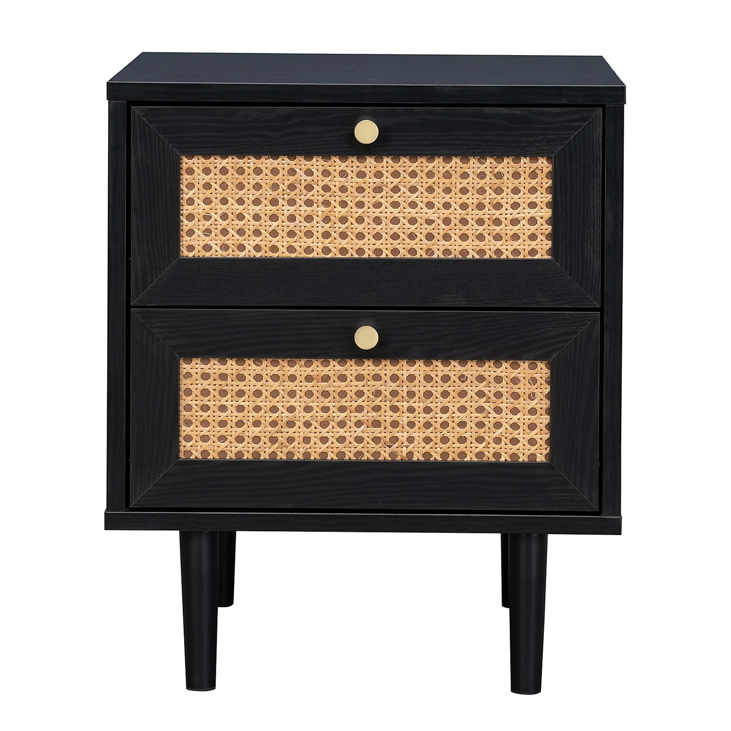 Kubu Rattan 2 Drawer Side Table - Black 6 Kubu Rattan 2 Drawer Side Table - Black - Image 4