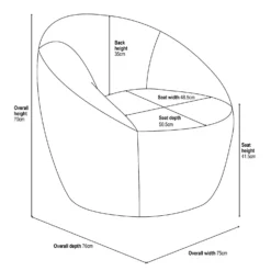 Bernie Boucle Chunky Tub Chair - Cream -Home Furniture 13644159 4745014368948267