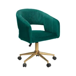 Georgette Pleated Office Chair - Emerald