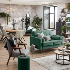 Draper Velvet 2 Seater Sofa In A Box - Green -Home Furniture 13645998 2144978299732498