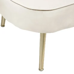 Gigi Velvet Chaise Longue - Cream -Home Furniture 13698291 1384975247775096