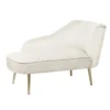 Gigi Velvet Chaise Longue - Cream -Home Furniture 13698291 1744975247457210